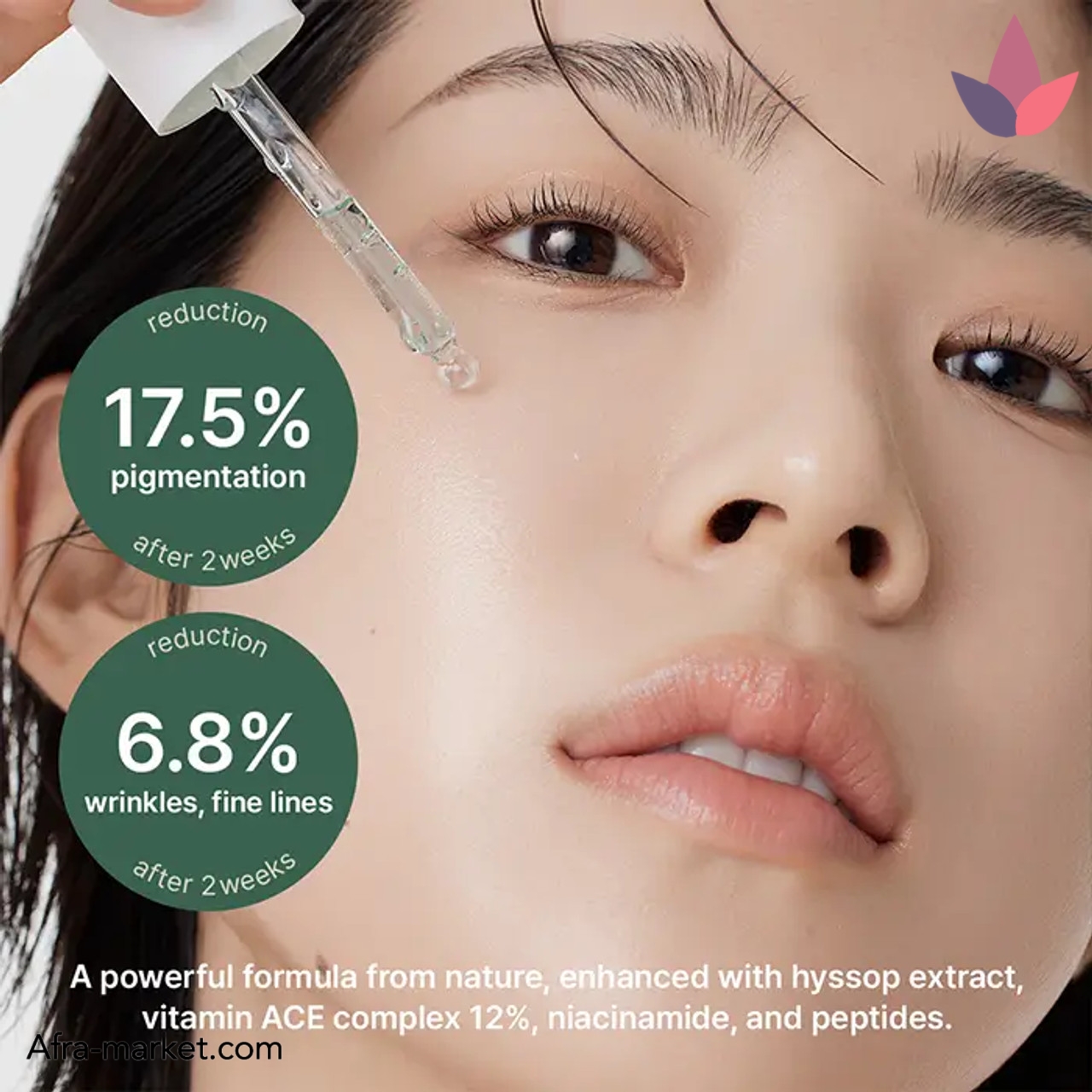 <img src="https://afra-market.com/zoofa-arensia-dark-spot-serum" alt="Zoofa Arensia Dark Spot Serum 30ml، سرم ضد لک با ترکیب عصاره گیاه هیسوپ، روشن‌کننده و ضد التهاب، مناسب برای پوست‌های حساس و مستعد لک">