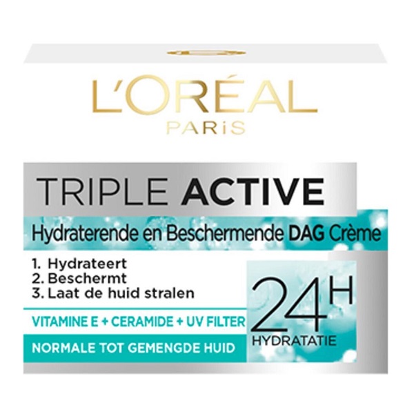 کرم روز سه کاره لورال LOREAL مدل تریپل اکتیو TRIPLE ACTIVE حجم 50 میل | آبرسان 24 ساعته پوست نرمال و مختلط